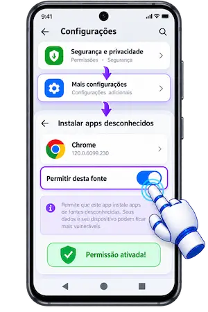 Permissão para instalar o APK do YouCine